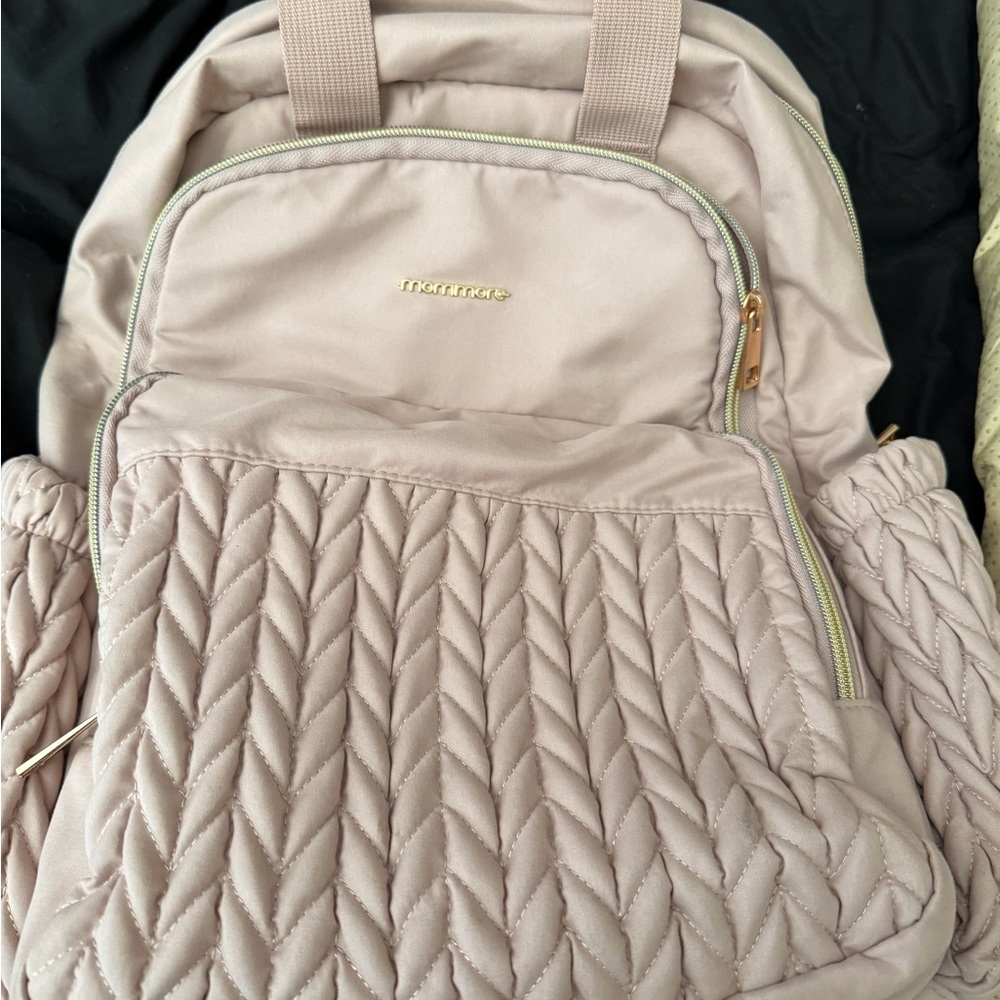 Mommore woman’s diaper Quilted Backpack - Soft Beige
